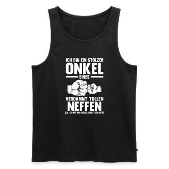 Papa Familie Vater Geschenk - Männer Premium Bio Tank Top - Schwarz - Vorne - Michal (187cm)