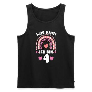 3.Geburtstag Regenbogen 3 Jahre alt Geschenk - Männer Premium Bio Tank Top - Schwarz - Vorne - Michal (187cm)