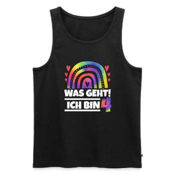 3.Geburtstag Regenbogen 3 Jahre alt Geschenk - Männer Premium Bio Tank Top - Schwarz - Vorne - Michal (187cm)