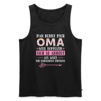 Grossmutter Oma Omas Geschenk - Männer Premium Bio Tank Top - Schwarz - Vorne - Michal (187cm)