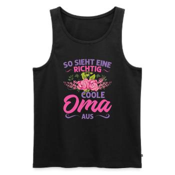 Grossmutter Oma Omas Geschenk - Männer Premium Bio Tank Top - Schwarz - Vorne - Michal (187cm)