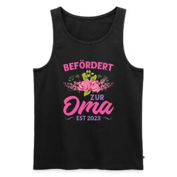 Grossmutter Oma Omas Geschenk - Männer Premium Bio Tank Top - Schwarz - Vorne - Michal (187cm)