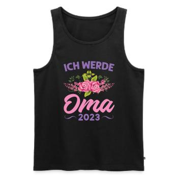 Grossmutter Oma Omas Geschenk - Männer Premium Bio Tank Top - Schwarz - Vorne - Michal (187cm)