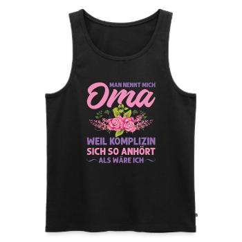 Grossmutter Oma Omas Geschenk - Männer Premium Bio Tank Top - Schwarz - Vorne - Michal (187cm)