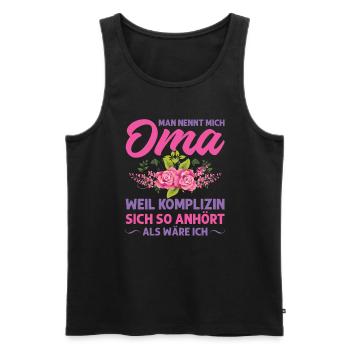 Grossmutter Oma Omas Geschenk - Männer Premium Bio Tank Top - Schwarz - Vorne - Michal (187cm)