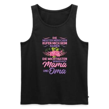 Grossmutter Oma Omas Geschenk - Männer Premium Bio Tank Top - Schwarz - Vorne - Michal (187cm)