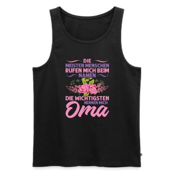 Grossmutter Oma Omas Geschenk - Männer Premium Bio Tank Top - Schwarz - Vorne - Michal (187cm)