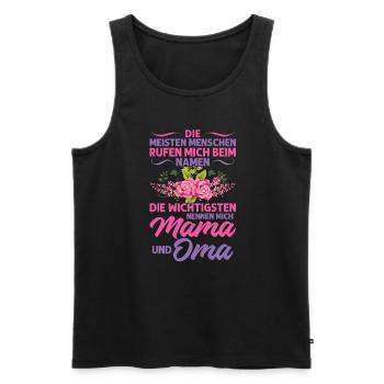 Grossmutter Oma Omas Geschenk - Männer Premium Bio Tank Top - Schwarz - Vorne - Michal (187cm)