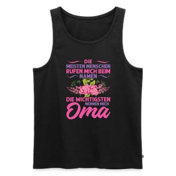 Grossmutter Oma Omas Geschenk - Männer Premium Bio Tank Top - Schwarz - Vorne - Michal (187cm)
