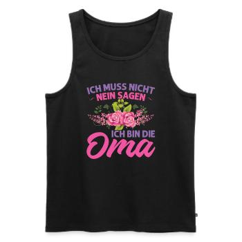 Grossmutter Oma Omas Geschenk - Männer Premium Bio Tank Top - Schwarz - Vorne - Michal (187cm)