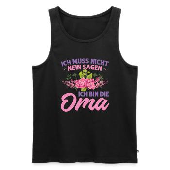 Grossmutter Oma Omas Geschenk - Männer Premium Bio Tank Top - Schwarz - Vorne - Michal (187cm)