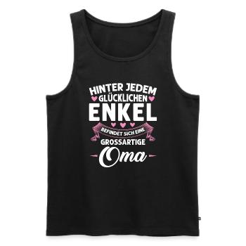 Grossmutter Oma Omas Geschenk - Männer Premium Bio Tank Top - Schwarz - Vorne - Michal (187cm)