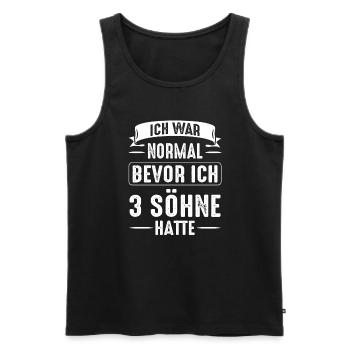 Papa 3 Söhne Papa von 3 Jungen Geschenk - Männer Premium Bio Tank Top - Schwarz - Vorne - Michal (187cm)