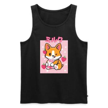 Cottagecore Ästhetisch Otaku Anime Japanisch Milch - Männer Premium Bio Tank Top - Schwarz - Vorne - Michal (187cm)