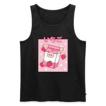 Cottagecore Ästhetisch Otaku Anime Japanisch Milch - Männer Premium Bio Tank Top - Schwarz - Vorne - Michal (187cm)