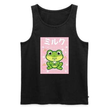 Cottagecore Erdbeermilch Otaku Anime Japanischer M - Männer Premium Bio Tank Top - Schwarz - Vorne - Michal (187cm)