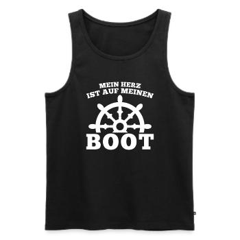 Boot Kapitän booten Geschenk - Männer Premium Bio Tank Top - Schwarz - Vorne - AI Model Male 178 light (178cm)