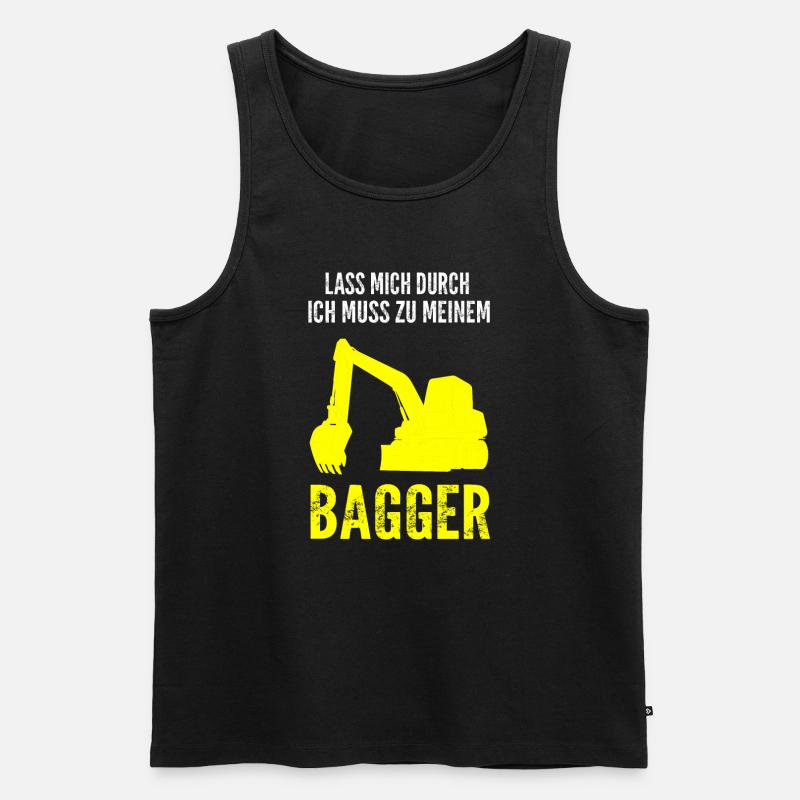 Baggerfahrer Bagger Fahrer Geschenk - Männer Premium Bio Tank Top - Schwarz