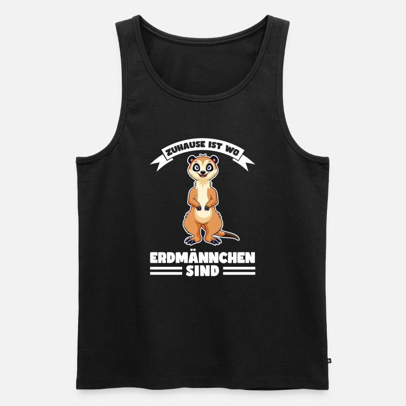 Tiere Erdmännchen Erdmännchene Geschenk - Männer Premium Bio Tank Top - Schwarz