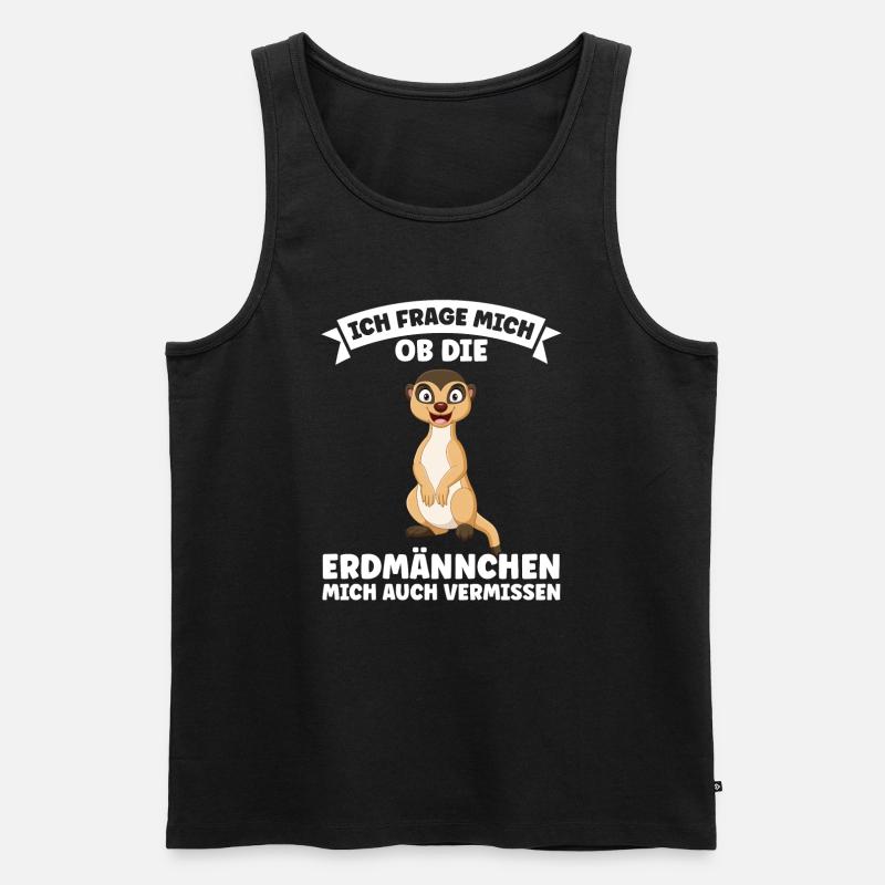 Tiere Erdmännchen Erdmännchene Geschenk - Männer Premium Bio Tank Top - Schwarz
