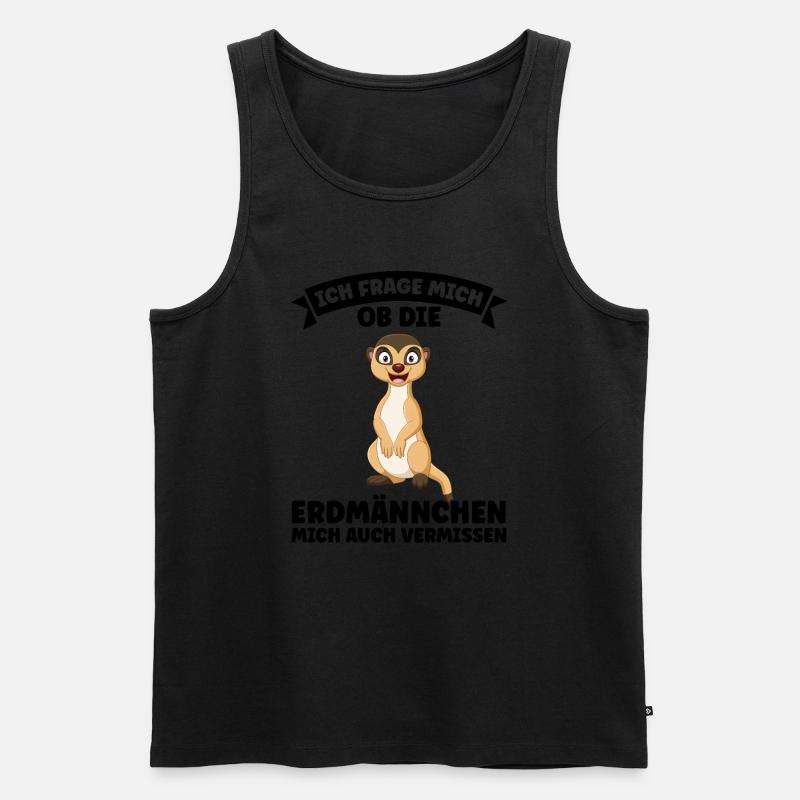 Tiere Erdmännchen Erdmännchene Geschenk - Männer Premium Bio Tank Top - Schwarz