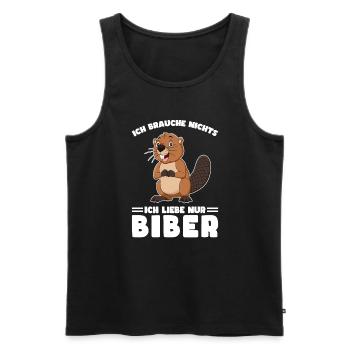 Tiere Bieber Biebern Geschenk - Männer Premium Bio Tank Top - Schwarz - Vorne - Michal (187cm)