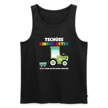 Schulkind Traktor Schulbeginn Geschenk - Männer Premium Bio Tank Top - Schwarz - Vorne - Michal (187cm)