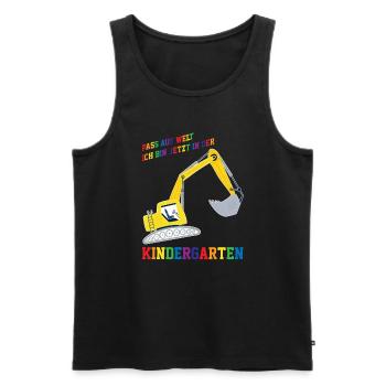 Kindergarten Bagger Kita-Anfang Geschenk - Männer Premium Bio Tank Top - Schwarz - Vorne - Michal (187cm)