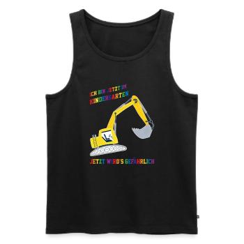 Kindergarten Bagger Kita Geschenk - Männer Premium Bio Tank Top - Schwarz - Vorne - Michal (187cm)