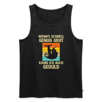Faultier Sarkasmus Faultiere Geschenk - Männer Premium Bio Tank Top - Schwarz - Vorne - Michal (187cm)