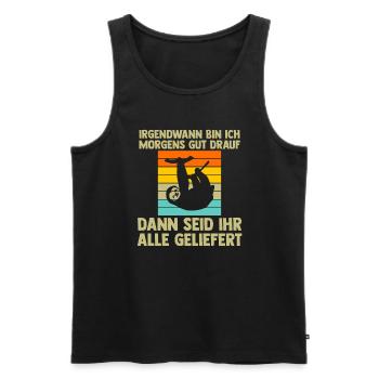 Faultier Sarkasmus Faultiere Geschenk - Männer Premium Bio Tank Top - Schwarz - Vorne - AI Model Male 178 light (178cm)