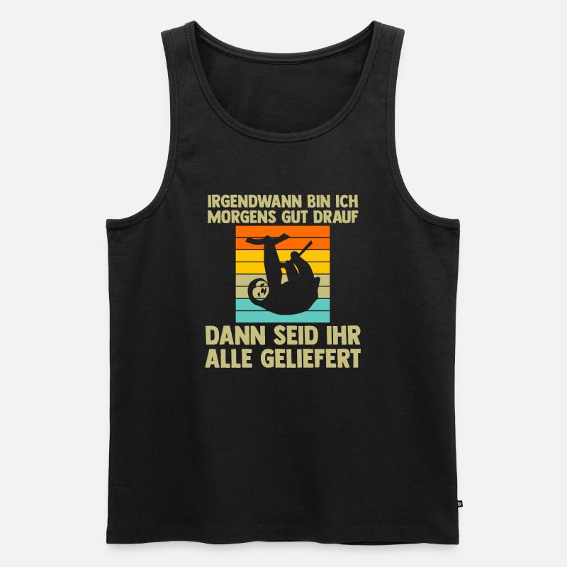 Faultier Sarkasmus Faultiere Geschenk - Männer Premium Bio Tank Top - Schwarz