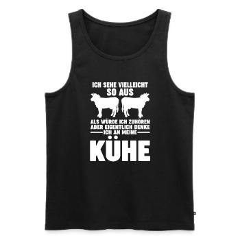 Kühe Kuh Kuh-Besitzer Geschenk - Männer Premium Bio Tank Top - Schwarz - Vorne - Michal (187cm)