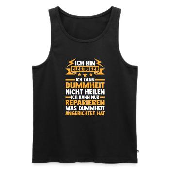 Elektriker Beruf Elektromeister Geschenk - Männer Premium Bio Tank Top - Schwarz - Vorne - Michal (187cm)
