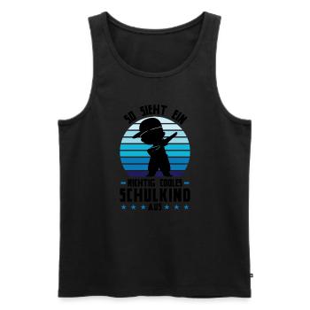 Schulkind Dabbing Schulstart Geschenk - Männer Premium Bio Tank Top - Schwarz - Vorne - AI Model Male 178 light (178cm)
