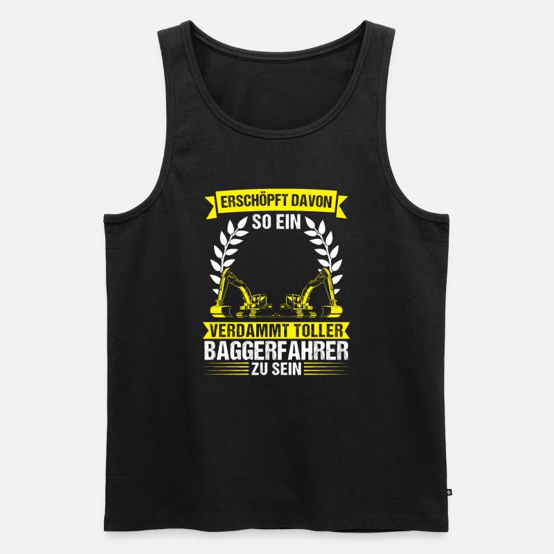 Baggerfahrer Beruf Lader Geschenk - Männer Premium Bio Tank Top - Schwarz