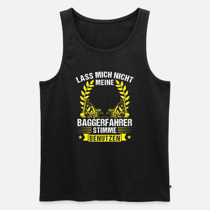 Baggerfahrer Beruf Bauarbeiter Geschenk - Männer Premium Bio Tank Top - Schwarz