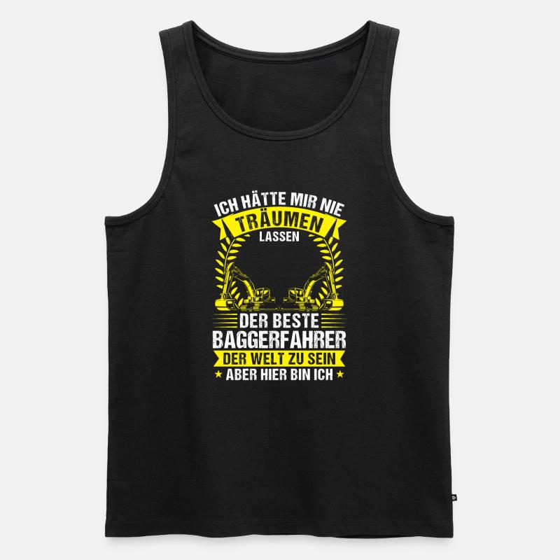 Baggerfahrer Beruf Lader Geschenk - Männer Premium Bio Tank Top - Schwarz