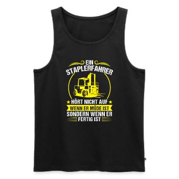 Staplerfahrer Stapler Lagerlogistik Geschenk - Männer Premium Bio Tank Top - Schwarz - Vorne - Michal (187cm)