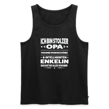 Opa Enkelin Großvater Geschenk - Männer Premium Bio Tank Top - Schwarz - Vorne - Michal (187cm)