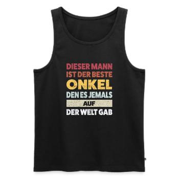 Onkel Familie Onkel Geschenk - Männer Premium Bio Tank Top - Schwarz - Vorne - Michal (187cm)
