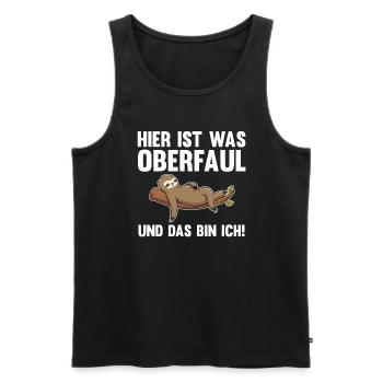 Faultier Faul Faultiere Geschenk - Männer Premium Bio Tank Top - Schwarz - Vorne - Michal (187cm)
