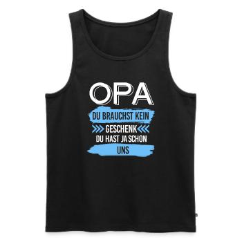 Opa Familie Enkelkind Geschenk - Männer Premium Bio Tank Top - Schwarz - Vorne - Michal (187cm)