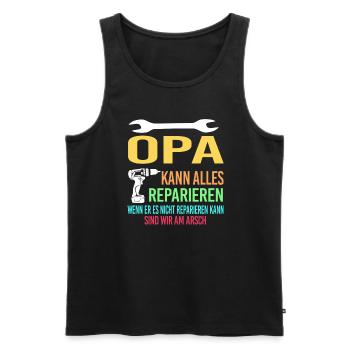 Opa Familie Großväter Geschenk - Männer Premium Bio Tank Top - Schwarz - Vorne - Michal (187cm)