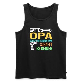 Opa Familie Großväter Geschenk - Männer Premium Bio Tank Top - Schwarz - Vorne - Michal (187cm)