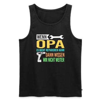 Opa Familie Handwerker Geschenk - Männer Premium Bio Tank Top - Schwarz - Vorne - Michal (187cm)