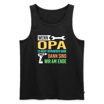 Opa Familie Großvater Geschenk - Männer Premium Bio Tank Top - Schwarz - Vorne - Michal (187cm)