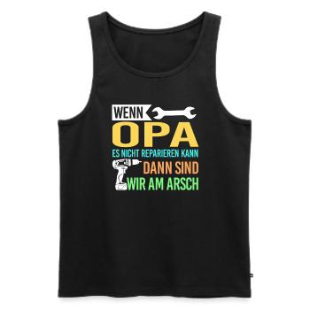 Opa Familie Großväter Geschenk - Männer Premium Bio Tank Top - Schwarz - Vorne - Michal (187cm)