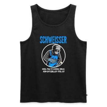 Schweißer Beruf Schweißen Geschenk - Männer Premium Bio Tank Top - Schwarz - Vorne - Michal (187cm)
