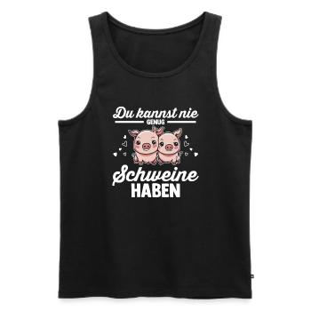 Schwein Landwirt Schweinchen Geschenk - Männer Premium Bio Tank Top - Schwarz - Vorne - Michal (187cm)